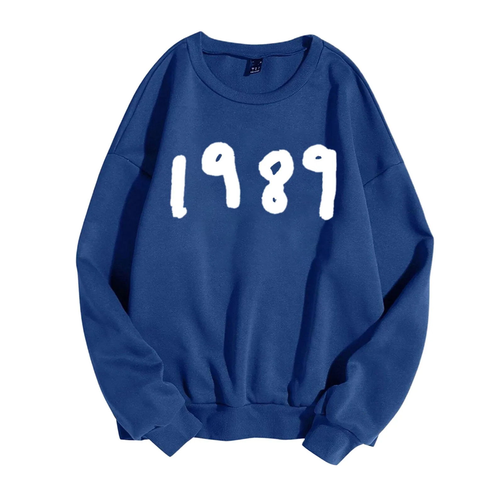 

Women 1989 Letter Print O Neck Sweatshirt Sportwear Hoodie Tops Long Sleeves Pullovers Fleece Warm Lady Winter Clothing Moletom