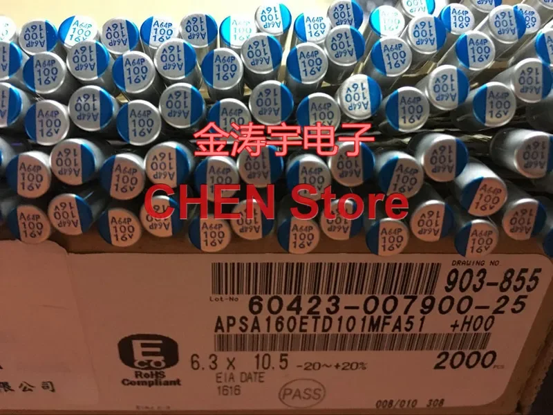 

free shipping 50PCS NIPPON PSA 16V100UF 6.3X10.5MM Motherboard Solid Polymer Capacitor 100UF 16V CHEMI-CON