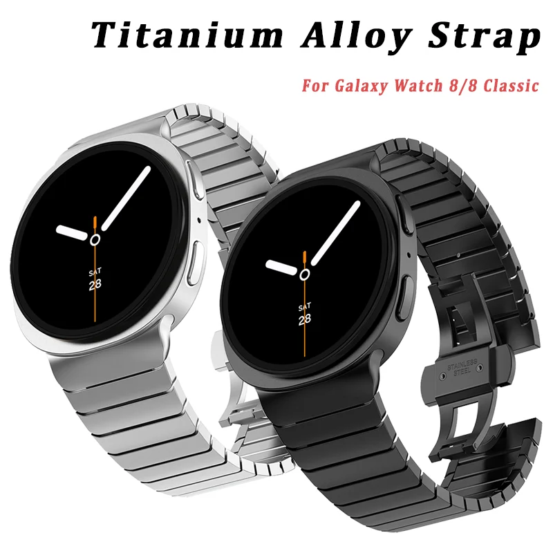 Business Titanium Strap for Samsung Galaxy Watch 8 44MM 40MM Luxury Metal Band for Galaxy Watch 8 Classic 46MMmm Bracelet