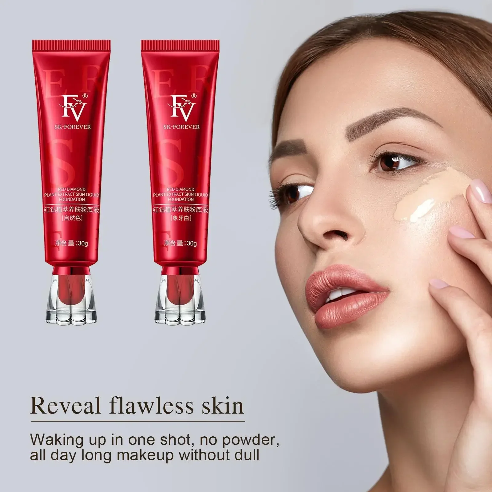 30g New Red Upgrade FV Foundation Precious Luxury Makeup Waterproof Base Concealer Oil-control Hydrating Cream Makeup Coemetics