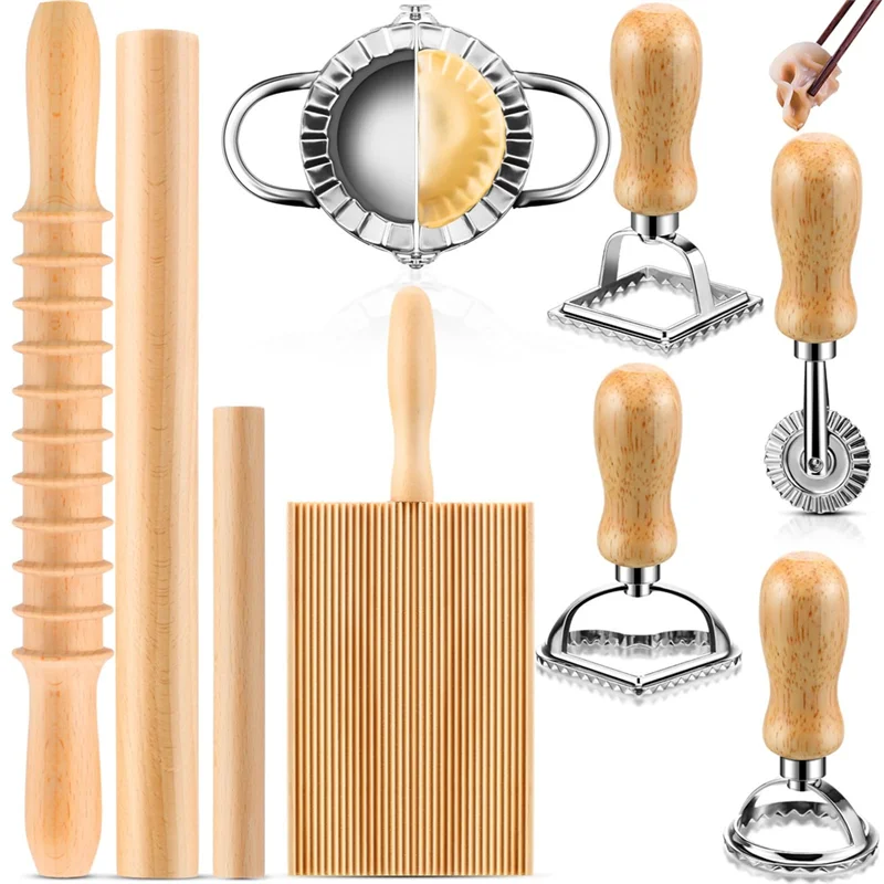 

ABZC-Gnocchi Board Pasta Cutter, Ravioli Stamp Homemade Kitchen Gift For Pasta Lovers