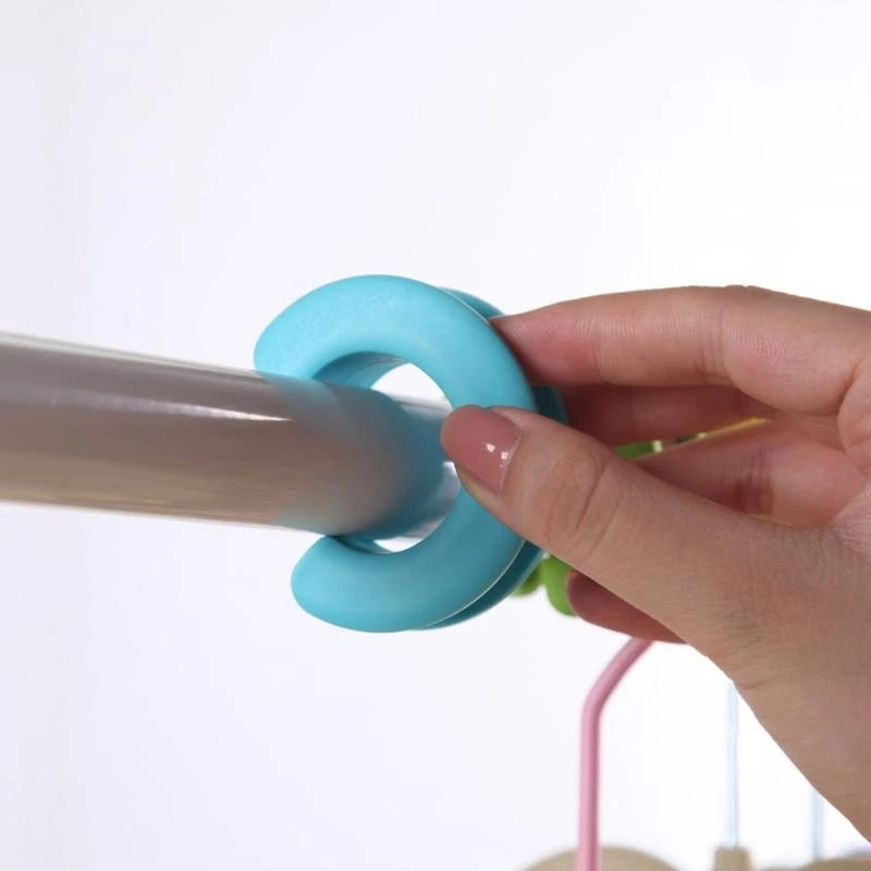 Windproof Clothes Hanger Fixed Silicone Hook Non-Slip Ring Buckle Clothing Rack best sale