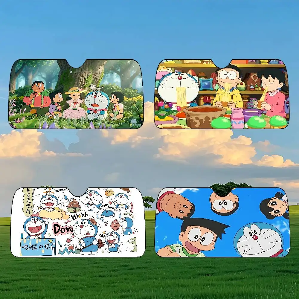 Cute D-Doraemons Car SunShade Car Sunshade Covers Cover Universal Windscreen Folding Visor