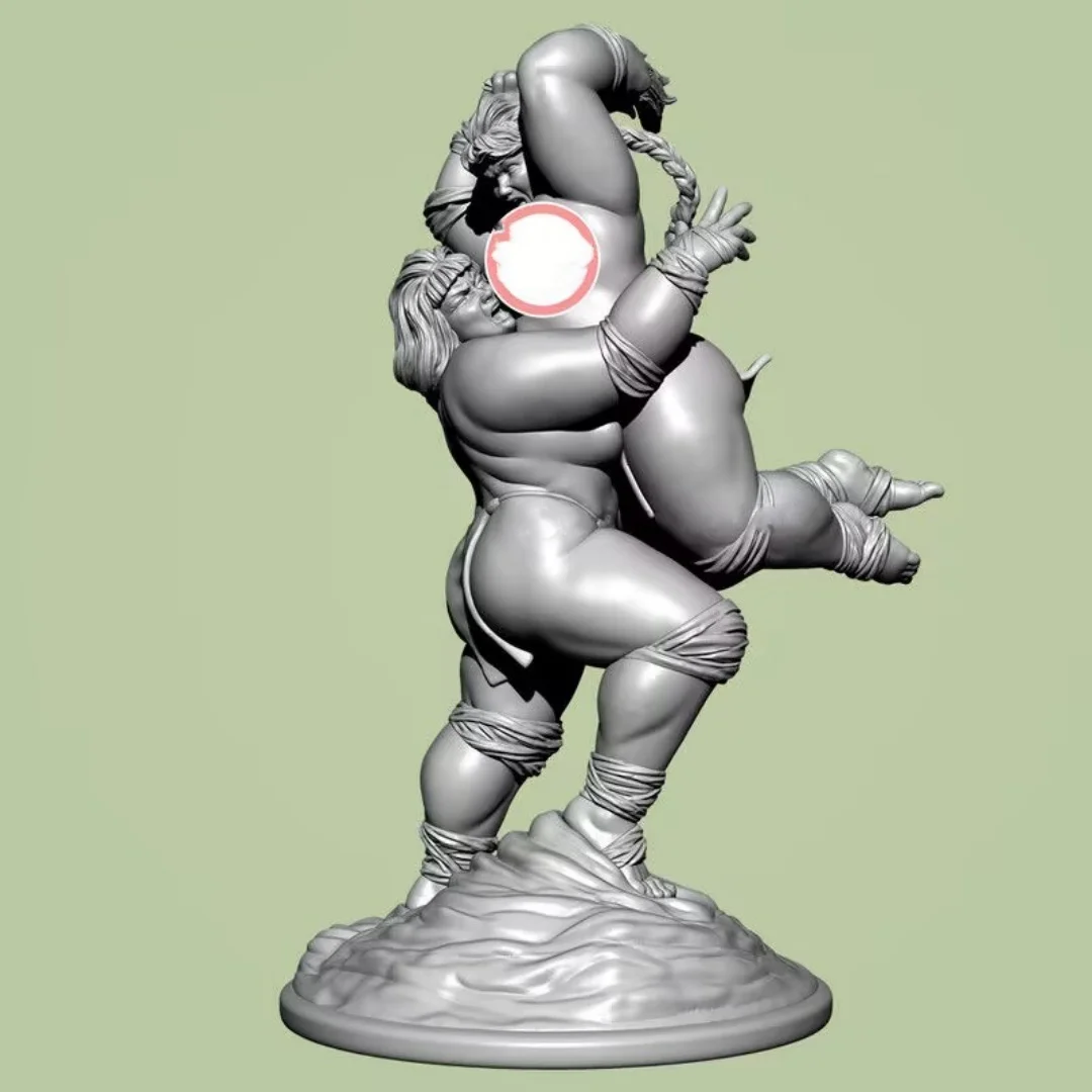 

75mm Resin toys Model Assemble Kit Night magic skill Fat girls sumo Unassembled and Unpainted Statue of figures