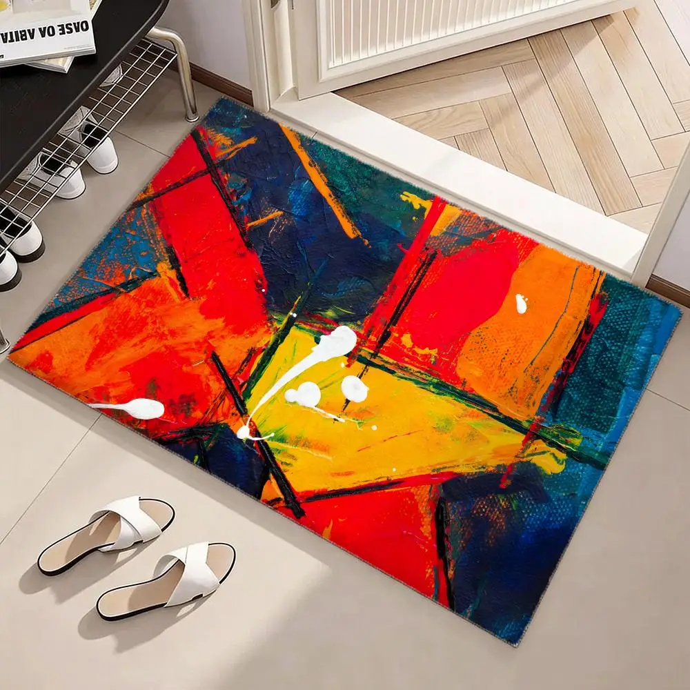 M-Mark Rothko Abstract Art Floor Mat Soft Flannel Non-Slip Door Mat - Thickened Rug for Living Room Home Decor