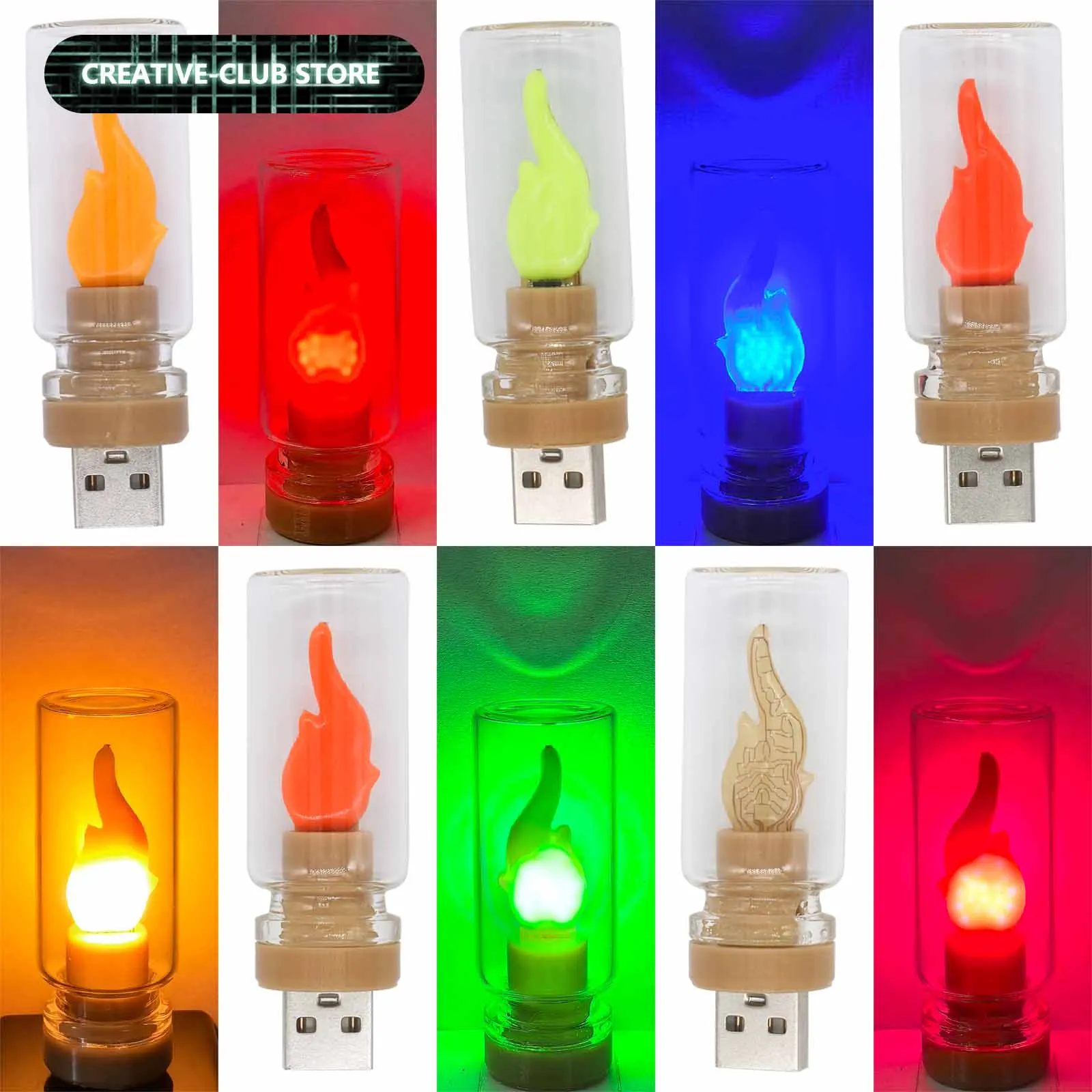 USB LED 전구 캔들 라이트 불꽃 효과 전구 따뜻한 빨간색 녹색 파란색 분홍색 DC 5V 가정용 장식 조명 분위기 조명 캔들 전구