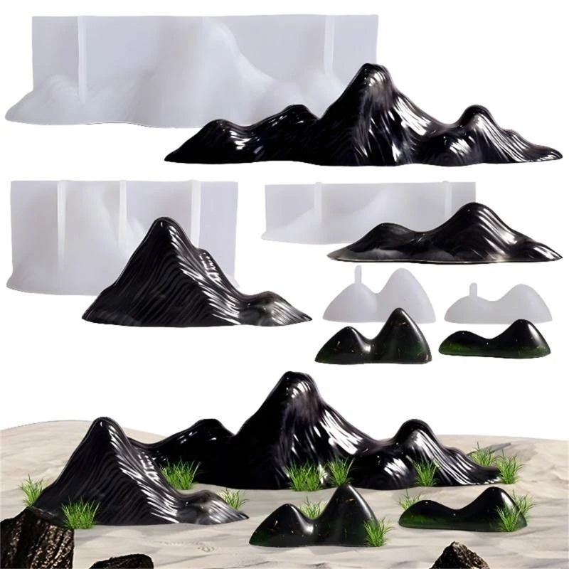 

D8KF Mountain Silicone Mold Add Colors, Beads, and Glitter for Custom Designs