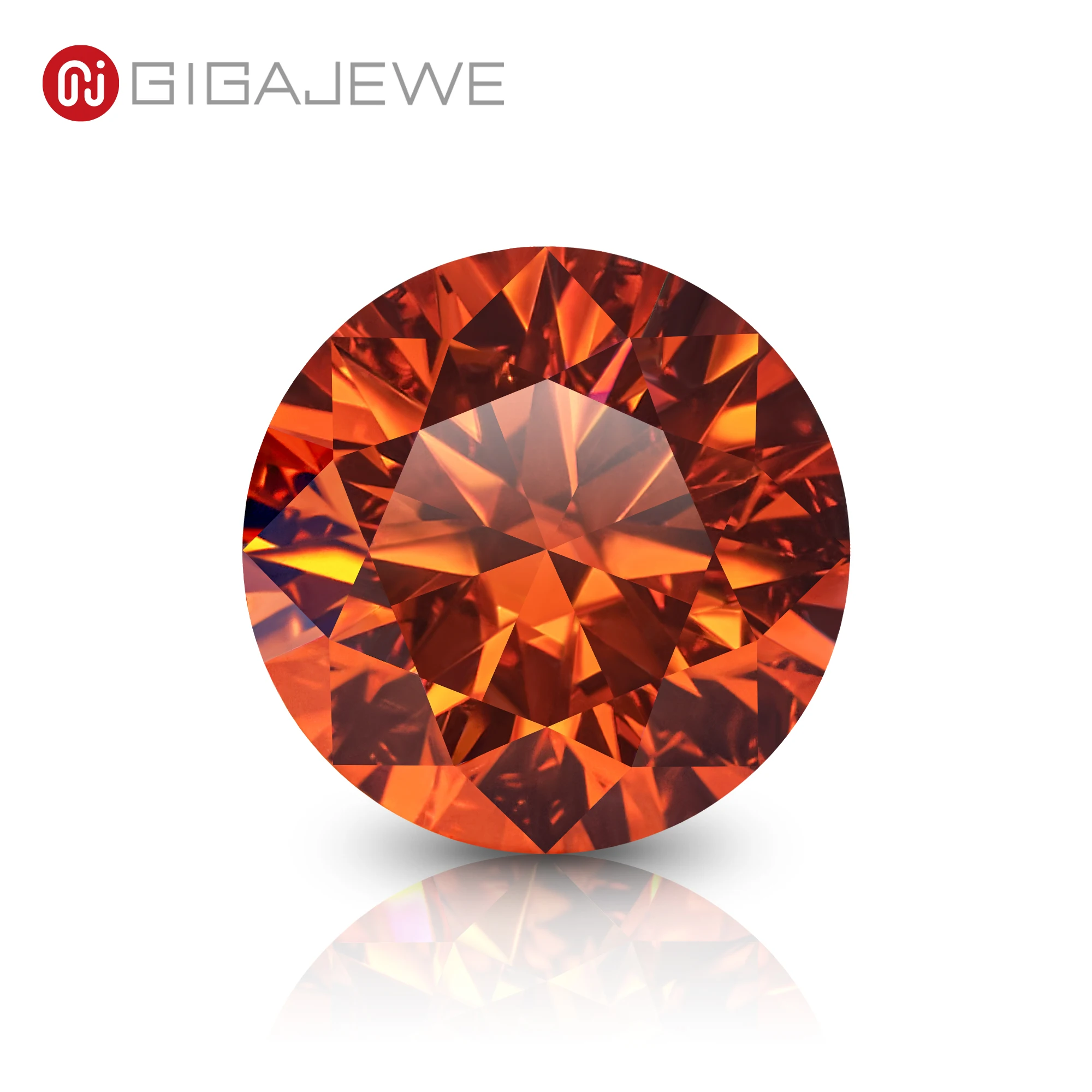 GIGAJEWE Moissanite NovaColor Sunset Yellow Color Round  VVS1 Premium Gems Loose Diamond Test Passed Gemstone For Jewelry Making