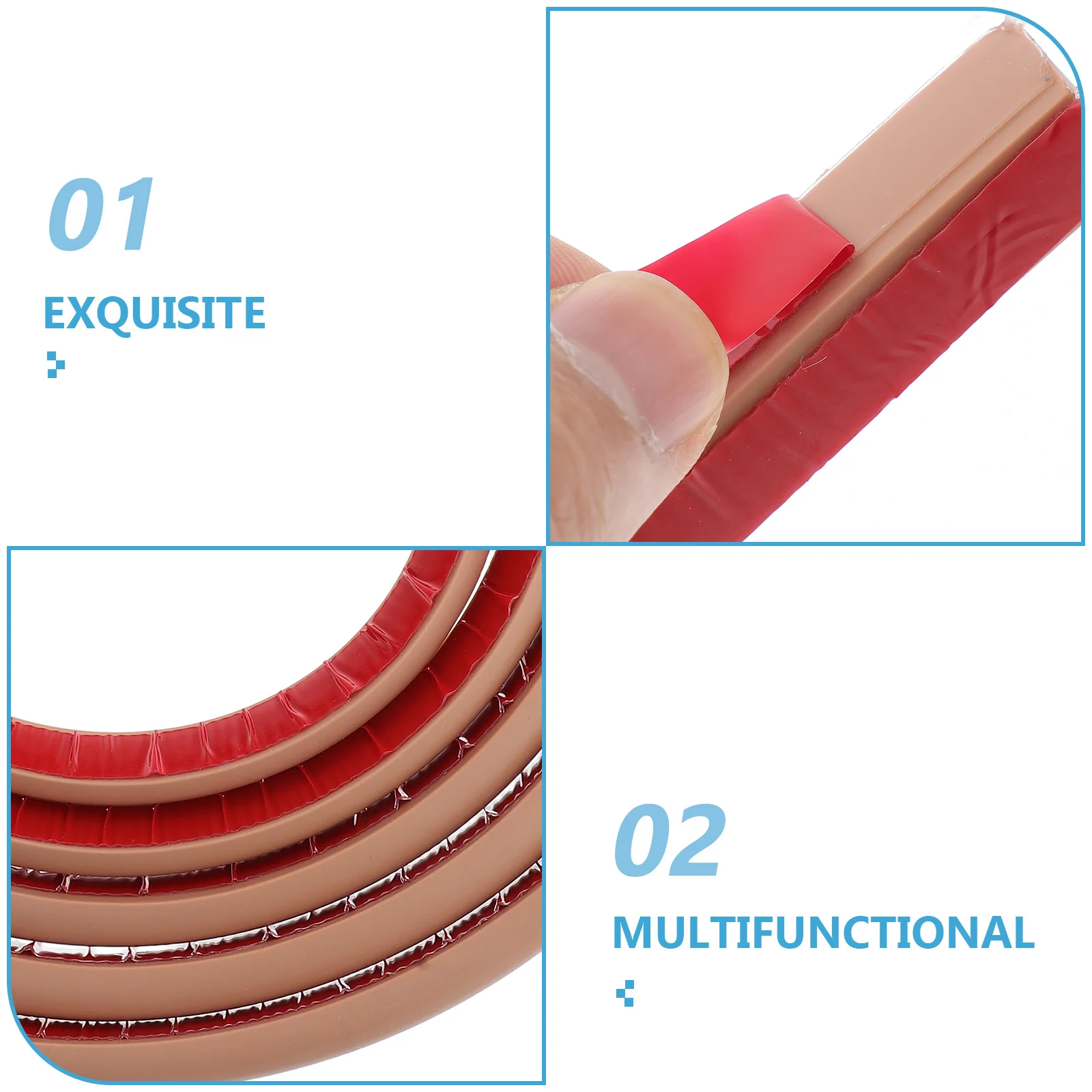 3 أمتار بولي كلوريد الفينيل ربع قوالب الحذاء المستديرة ذاتية اللصق تقليم مرن لحافة الأرض اللوح حوض الزاوية انحناء ديكور