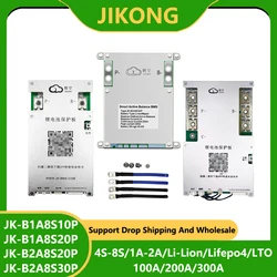 JK BMS 100A 200A 300A SMART 1A 2A Active Balance 8S 24V Lifepo4 Battery 4S 12V 5S 6S 18V 7S 18650 BT Li-ion Camping Home Ebike