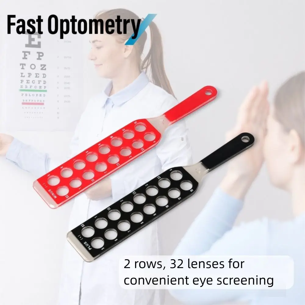 

Comfortable Handle Ophthalmic Retinoscopy Lens Optometric Retinoscopy Bars Quick Examination Pocket Lens Set 2 Bars 32 Lenses