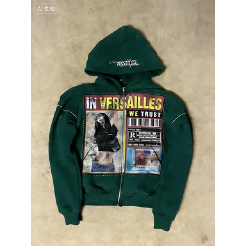 Sweat à capuche avec fermeture éclair pour femmes, Streetwear américain, mode Harajuku imprimée, Style Hip Hop, décontracté, coupe ample, 2025