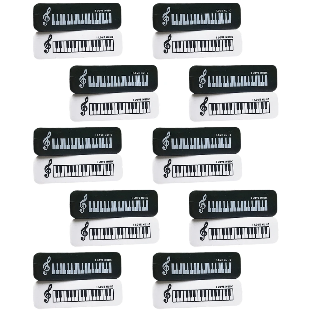 

20 Pcs Black White Piano Shaped Eraser Cute Small Student Music Rubber School Supplies Gift Reward Party Favor Game Prize