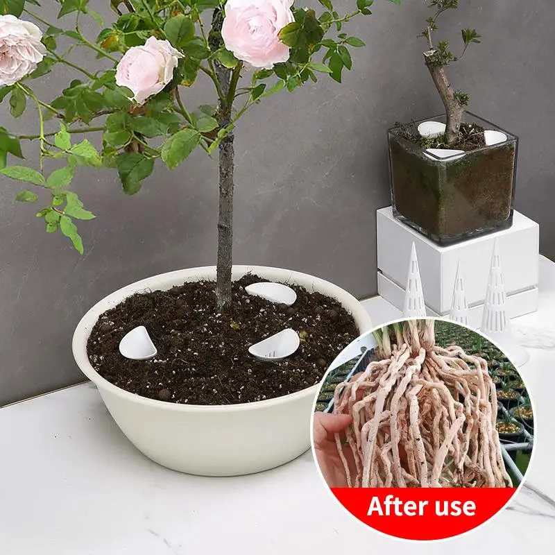

3pcs Conical Plant Breathable Watering Device Grid Gasket Garden Bonsai Bottom Flower Plant Soil Aeration Root Protection