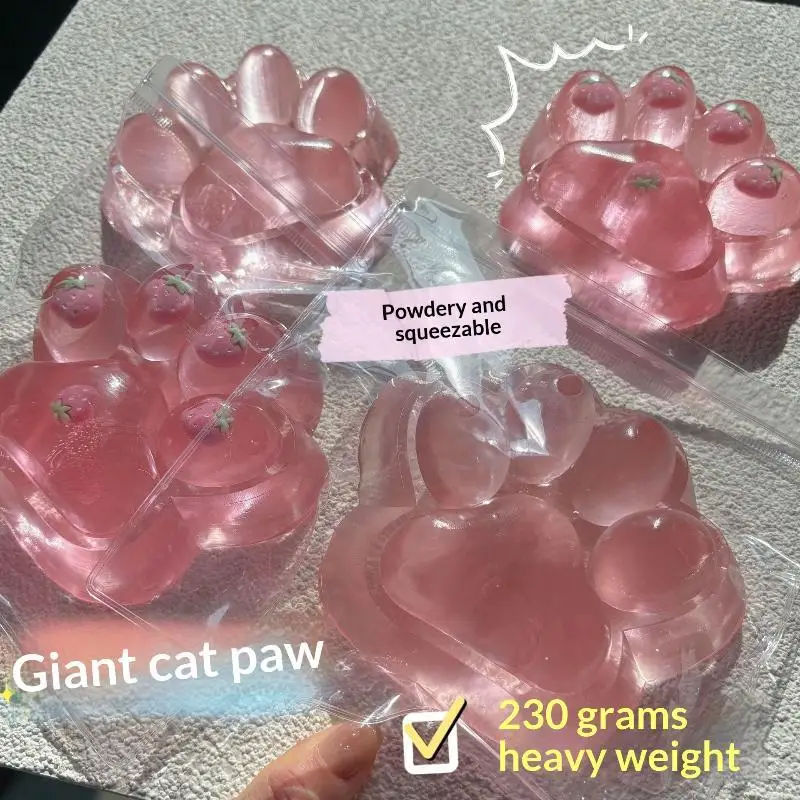 Pink Strawberry Paw Sequins  Toy Soft Maltose Slow Rising Squeeze Anti-Stress Toy for Adult Anxiety Relief - view 2
