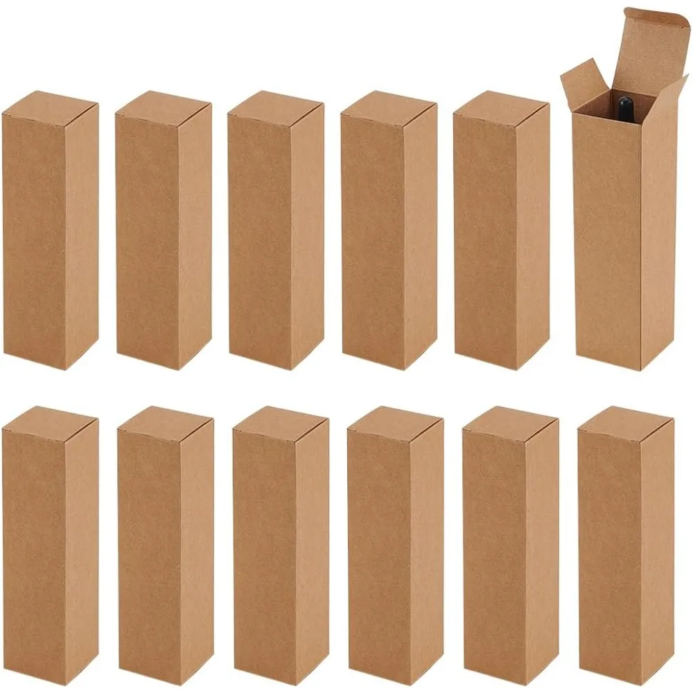 

30 шт. 2x2x7 дюймов Подарочная коробка из крафт-картона Маленькие бумажные упаковочные коробки Упаковочная коробка для эфирного масла Упаковочные чехлы Подарочная упаковка