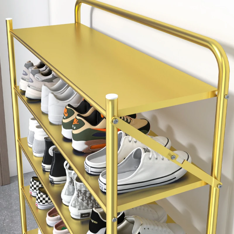 Multi layered shoe rack, foldable at home entrance, simple indoor shoe cabinet, space saving, no installation required.