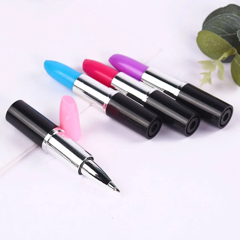 

100pcs Lipstick Ballpoint Pen Mini 7cm Funny Pen Office Stationery Supplies