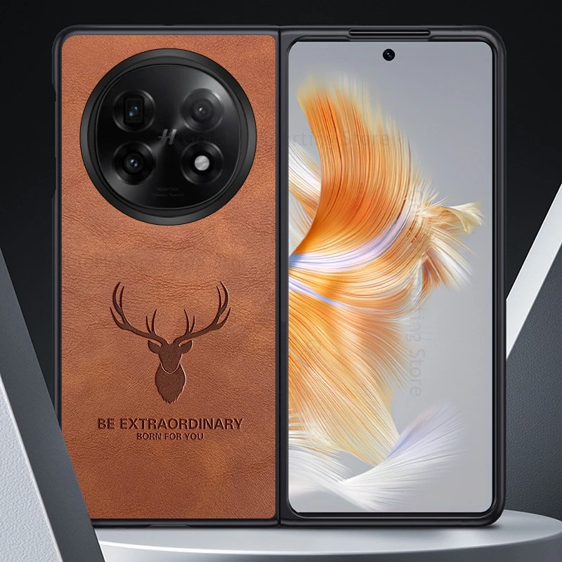 For Oppo Find N5 Deer Head Leather Phone Case For OPPO Find N3 3D Cartoon Elk Hard PC Flip Cover FindN5 N3 n5 Shockproof Fundas