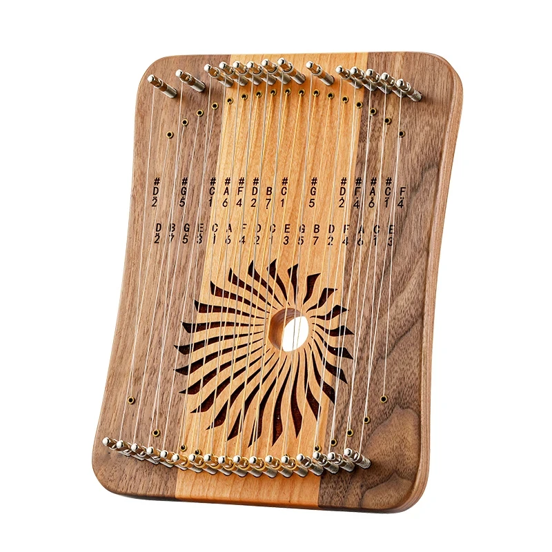 Hluru Lyre 31 Strings Mini Thumb Kalyre 17 Kalimba Strings Finger Harp Wood Creative Finger Lyre Beginner Musical Instrument