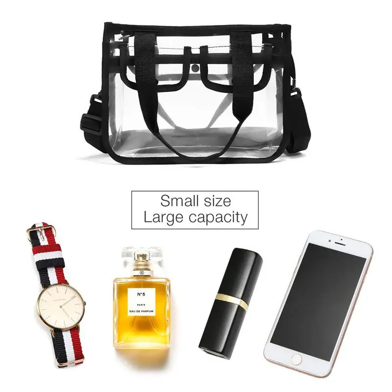 Clear Cross-Body Shoulder Bag,Toiletry Organizer Wash Bag -NFL Stadium Approved Purse