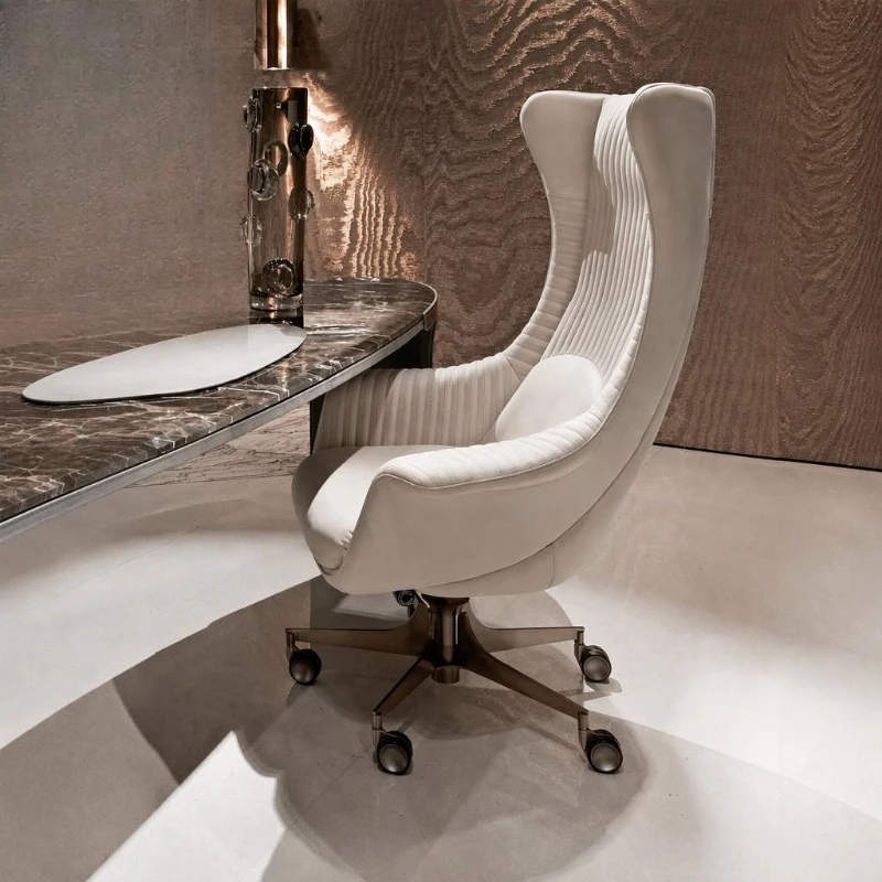 Modern luxury style contemporary leather upholstered high back ergonomic office chair