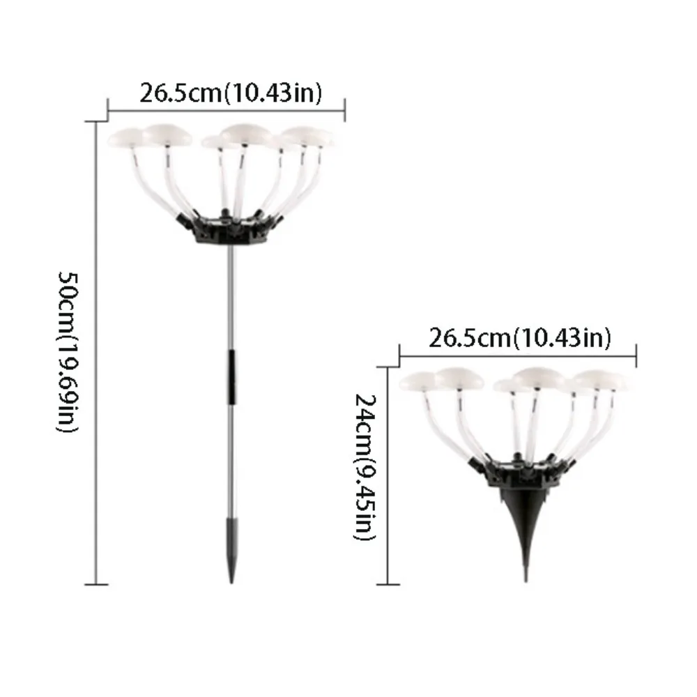 Solar-Powered Solar-Powered Lamp Night Lighting Patio Decoration Mushroom-Shaped Lamp Automatic Light Sensor Mushroom-Shaped