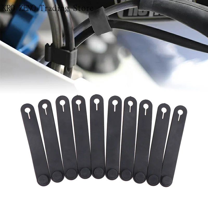 10Pcs Motorcycle Rubber Frame Securing Cable Wiring Harness Power Cord Tie Clutch Line Brake Cable Ties Elastic Fix Accessories✨