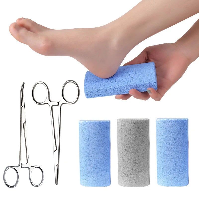 

1 Sets Foam Glass Foot Grinding Stone & 1Pc Bent-nose/Straight Curved Stainless Steel Toe Nail Clippers Healthy Foots Care Tools