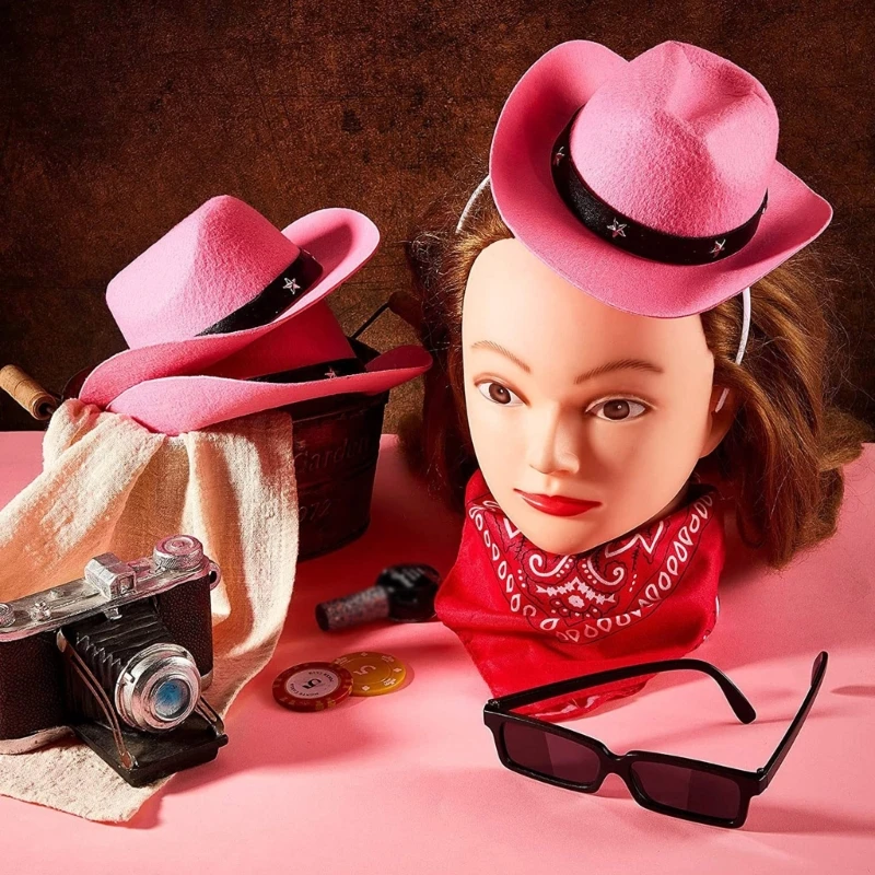 Party Hairband Cosplay Mini Cowboy Hat Headband Halloween Costume Headdress Adult Teens Holiday Headgear Head Accessory
