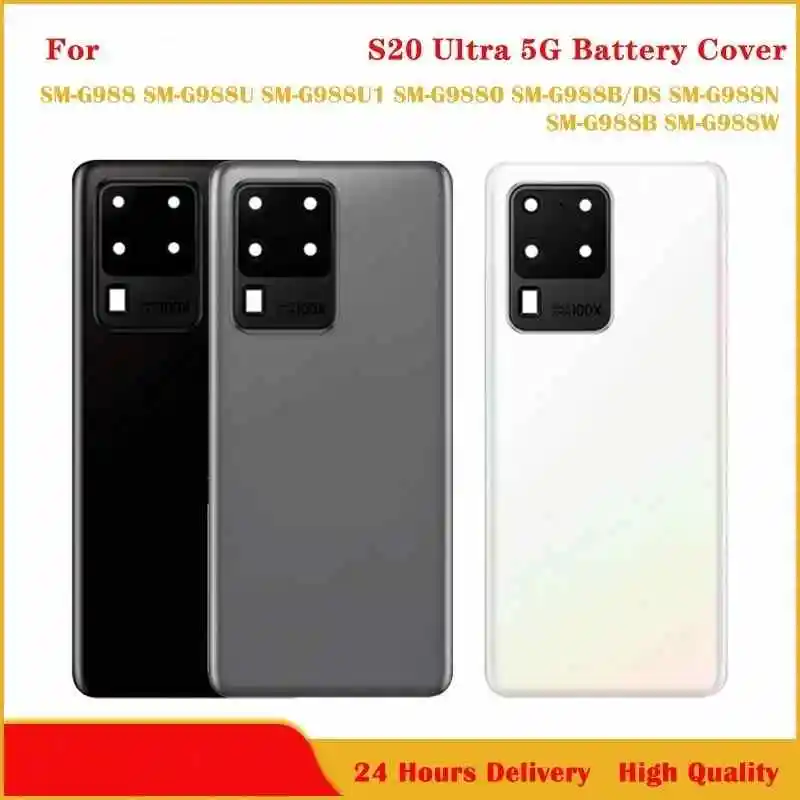 

Original New Quality Back Glass For Samsung Galaxy S20 Ultra 5G Rear Battery Cover Door Housing Back Cover With Logo Adhesive