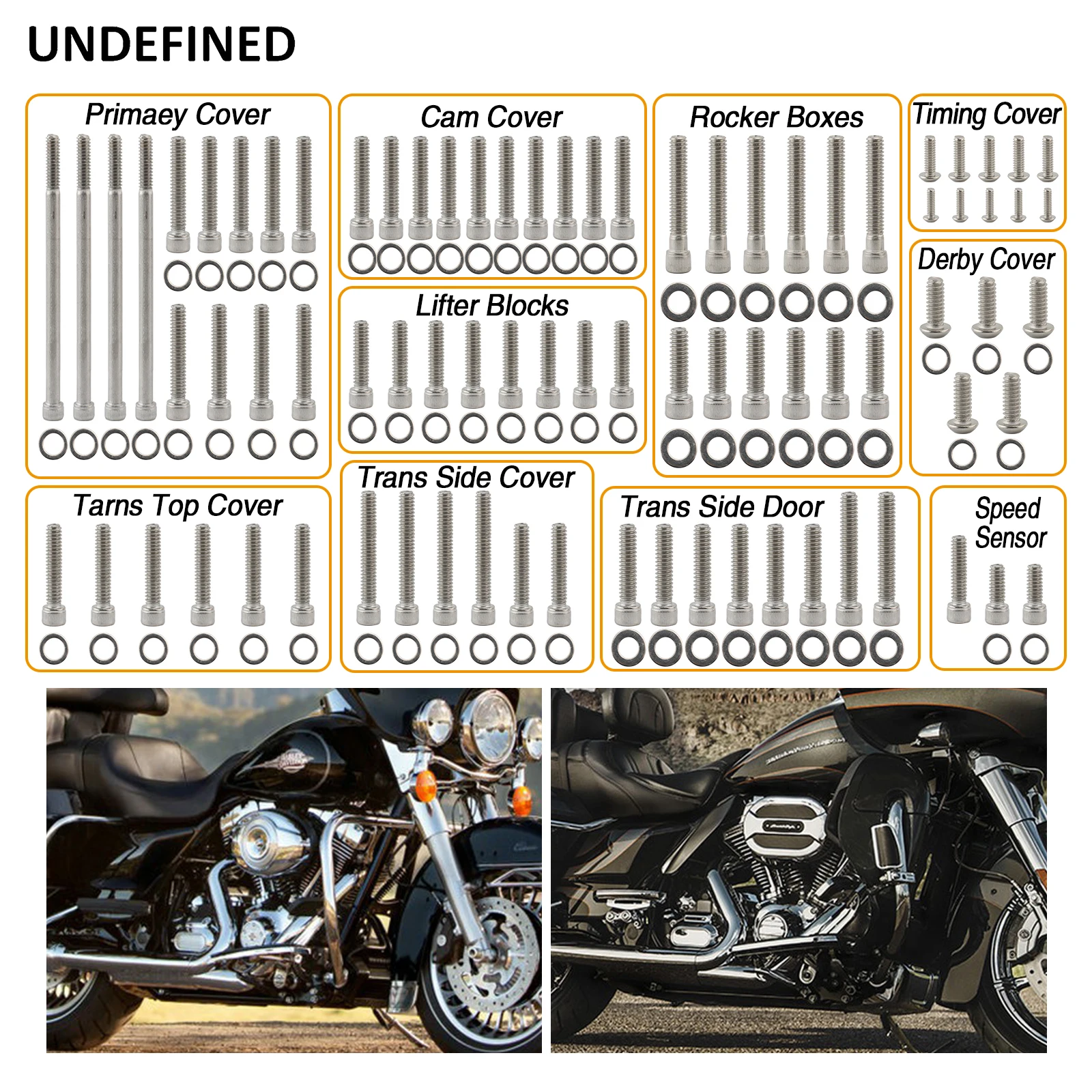 Motocykle silnik śruby ze stali nierdzewnej pokrywa zestaw śrub dla Harley Touring Electra Glide przemieszczanie się po ulicy Road Glide 2007-2016