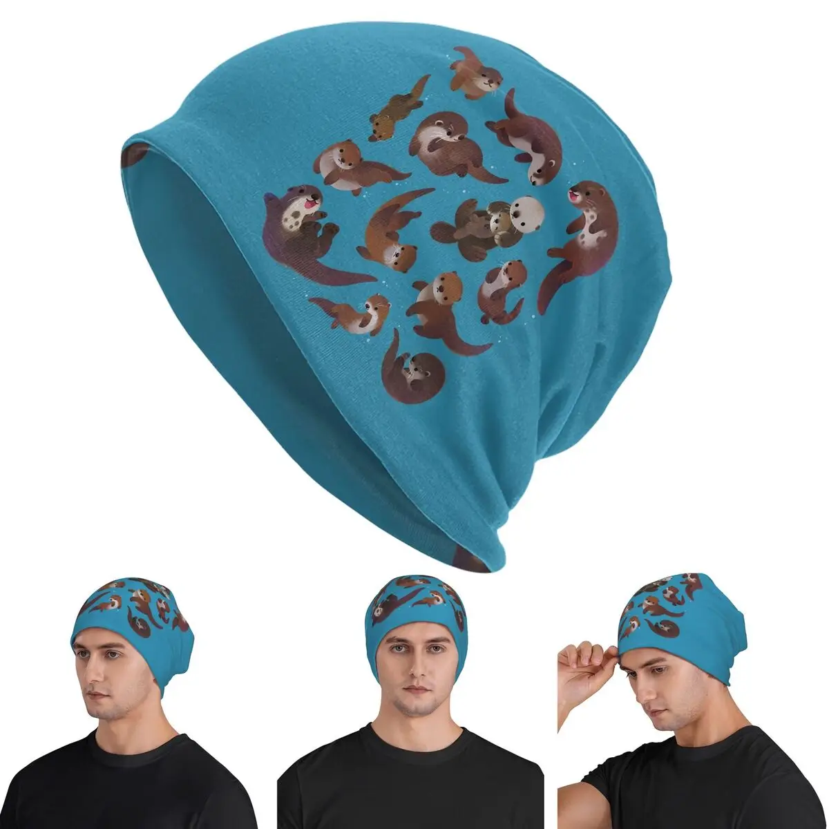 

Otter Skullies Beanies Hats Warm Autumn Winter Outdoor Cap Knitted Bonnet Caps for Men Women Adult