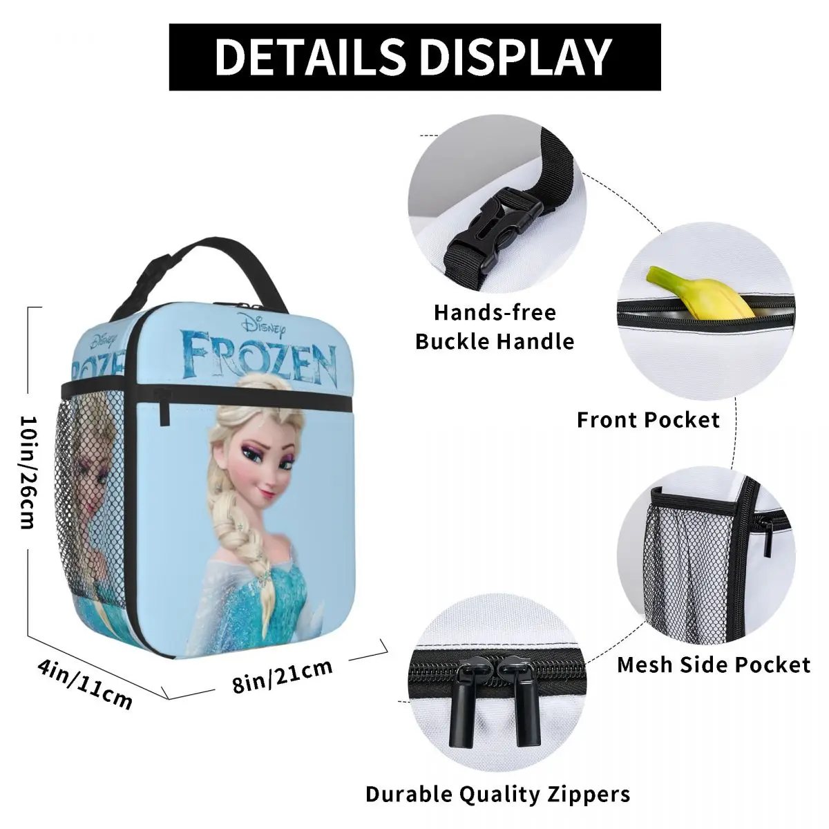 Oxford Food Box Elsa Frozen Multifunction Disney Frozen For Travel Lunch Food Box For Women Men Adults