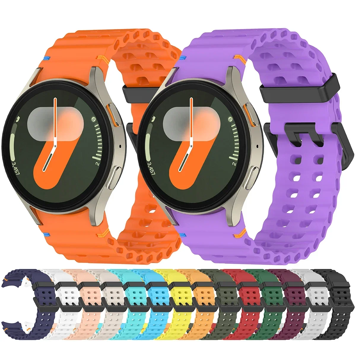 Band für Samsung Galaxy Watch 7/6/5 Pro/4 Classic 40 mm 44 mm Sport Silikon Keine Lücken Handgelenk Correa Armband Galaxy Watch 7 Armbänder