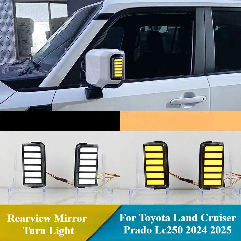 

For Toyota LAND CRUISER Prado LC250 2024 2025 Car Led Rearview Mirror Lights DRL Side Mirror Turn Signal Blinker Braking Lights