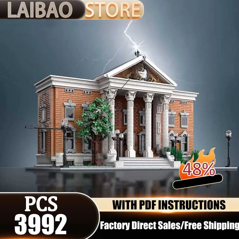 

Moc Building Blocks Back to the Future Clock Tower City Street View Model Technology Bricks Construstion Gifts DIY Assembly Toys