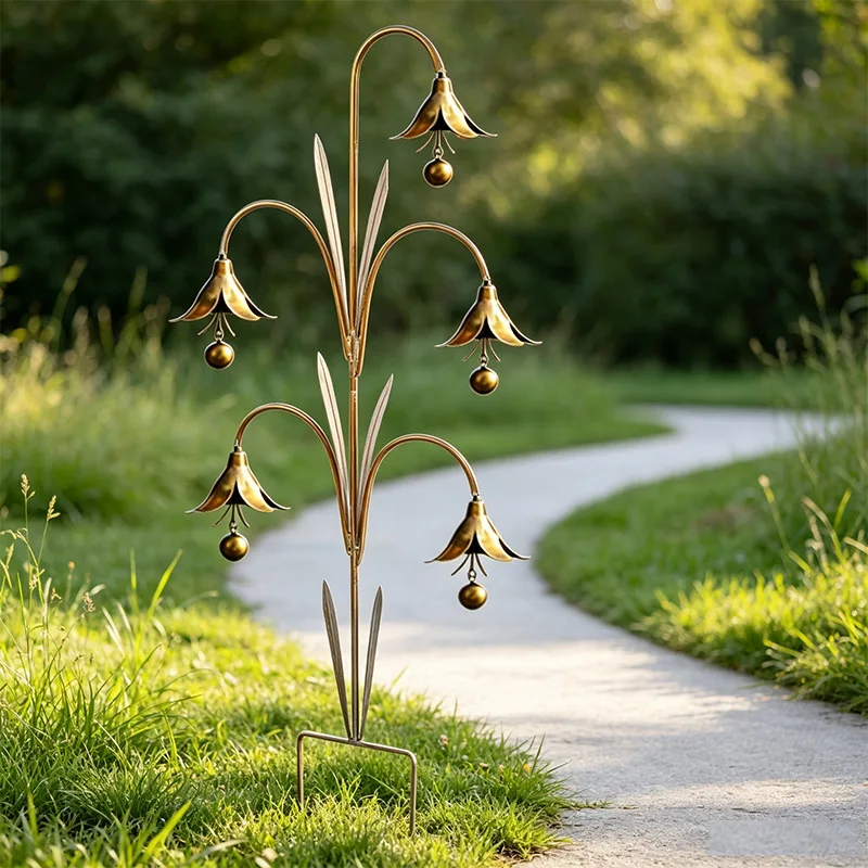 Best-selling product on independent e-commerce sitesGarden wind chimesMetal5Heavy-duty ironwork flower-shaped handmade bluebell