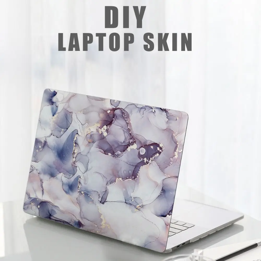 DIY A+C Side 15inch Laptop Stickers Skins Marbling Texture Scratch-proof Notebook Computer Cover Skin PVC Waterproof