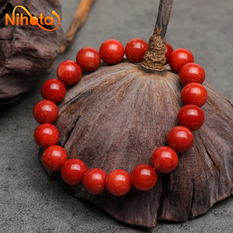6/8/10/12mm Genuine Red Chalcedony Bracelets Homme Quartz Lava Tiger Eye Bracelet Made of Natural Stone Jewelry for Women