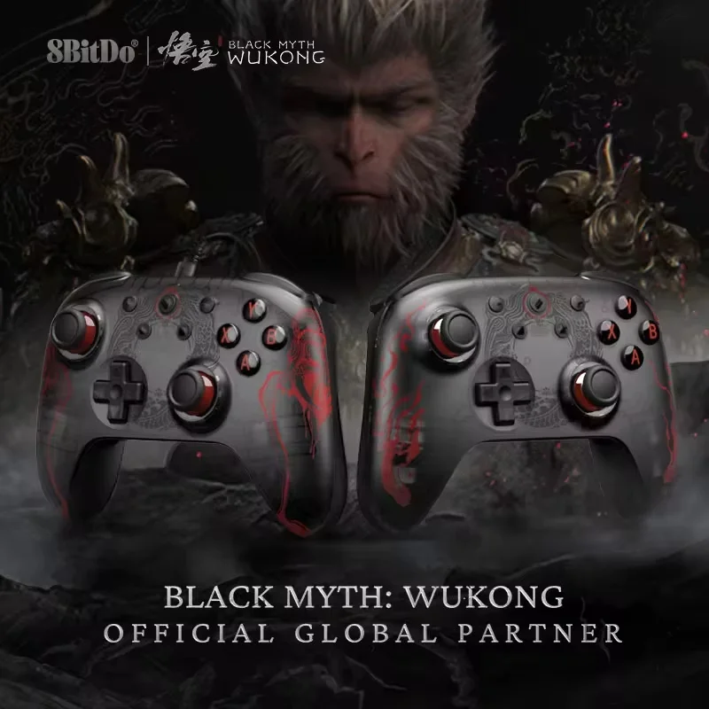 8Bitdo Ultimate 2C Game Controller Black Myth WuKong for PC Windows 10 11 Steam Android Raspberry Pi with Hall Effect Joysticks