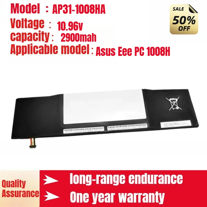 

Applicable Asus Eee PC 1008H Laptop Battery AP31-1008HA AP32-1008HA 10.96v 2900mah