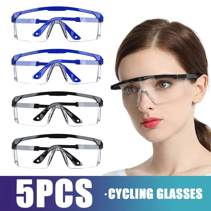 

5PCS Cycling Glasses for Men Women Anti-Splash Eye Protection Work Safety Goggle Outdoor Sunglasses Bike Glasses Windproof