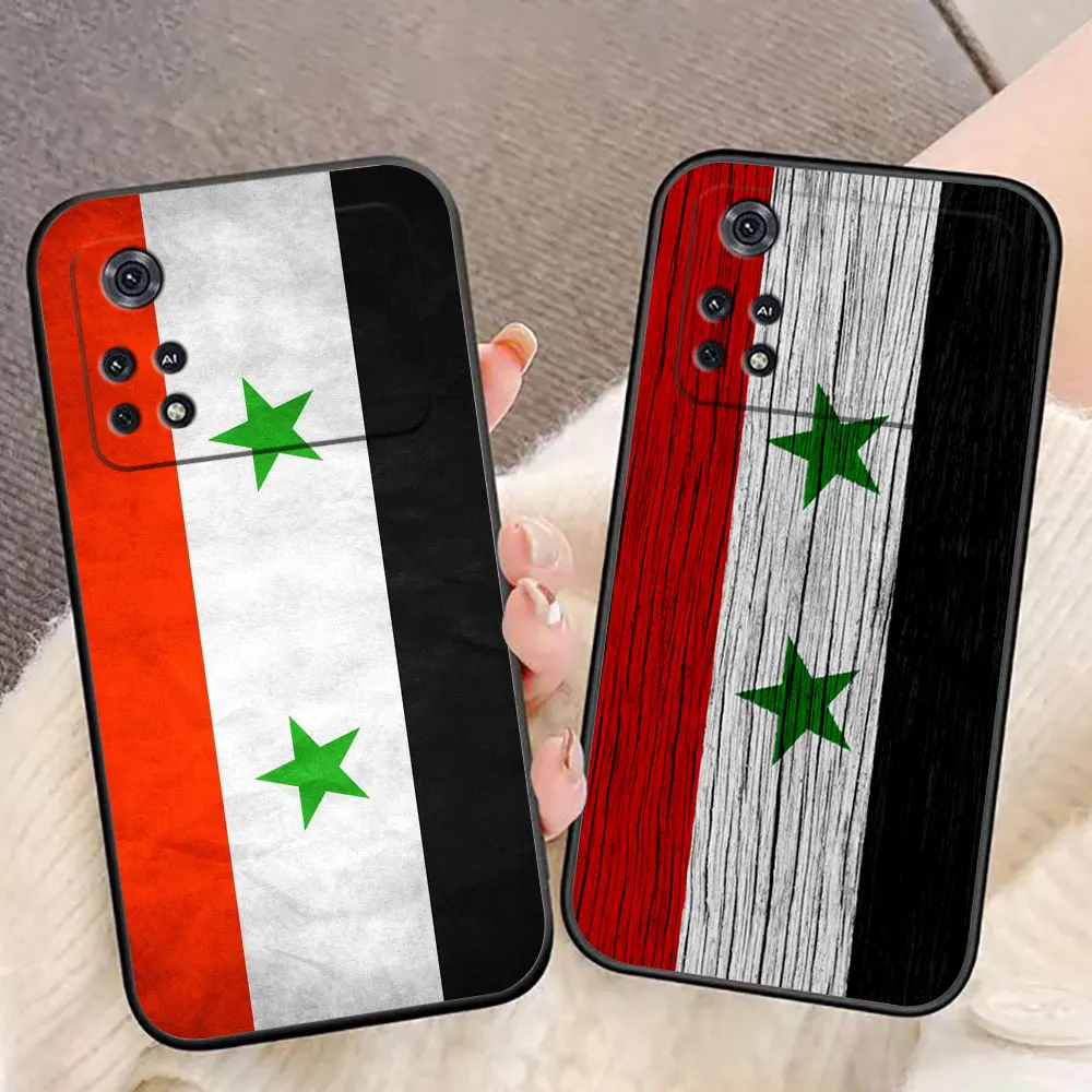 S-Syrian Flag Phone Case For Xiaomi POCO F6 F5 F4 M6 M5 M4 M3 X5 X4 X3 GT 14 13T 13 12T 12 11T 11 10 9 8 SE PRO 4G 5G Case Funda