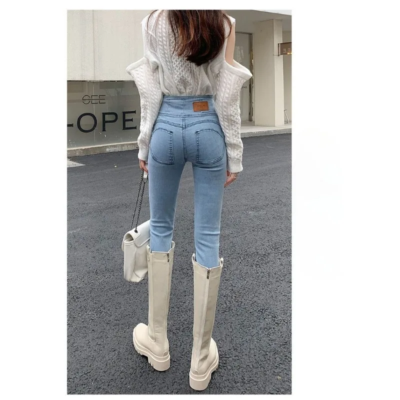 High-waisted Women's Spring Style Stretch Slimming Tight-fitting Hip-lifting Petite Feet 9-inch Pencil Pants Fashion Womenswear