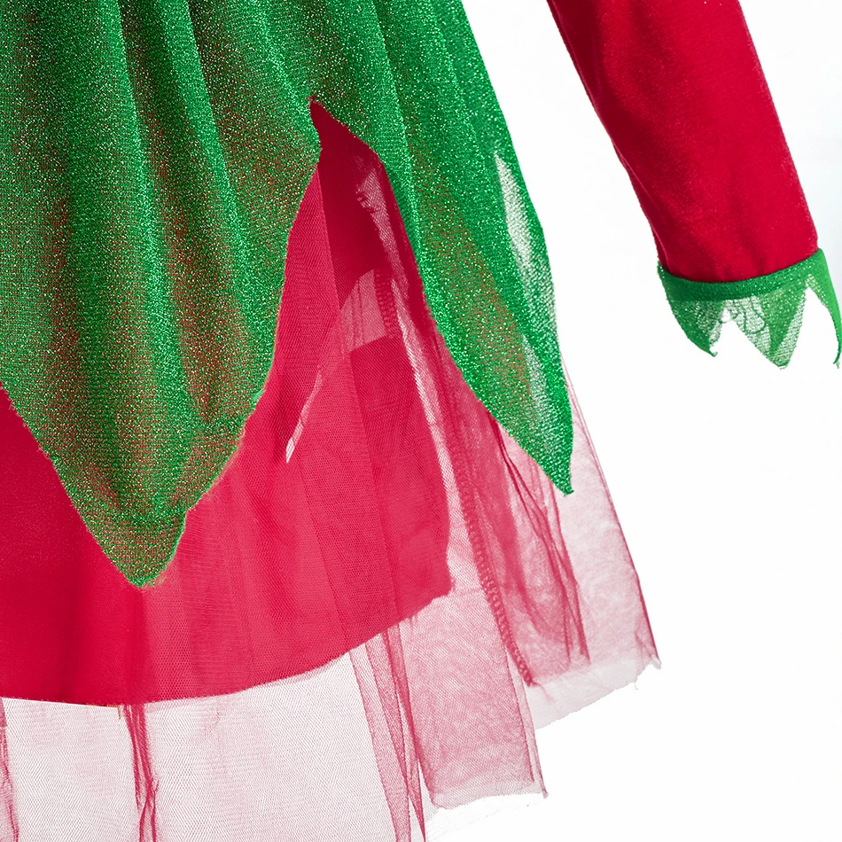 فستان الأميرة عيد الميلاد للفتيات ثوب حفلة مرقع للأطفال أحمر أخضر عيد الميلاد ملابس منزلية عصرية هدية احتفالية