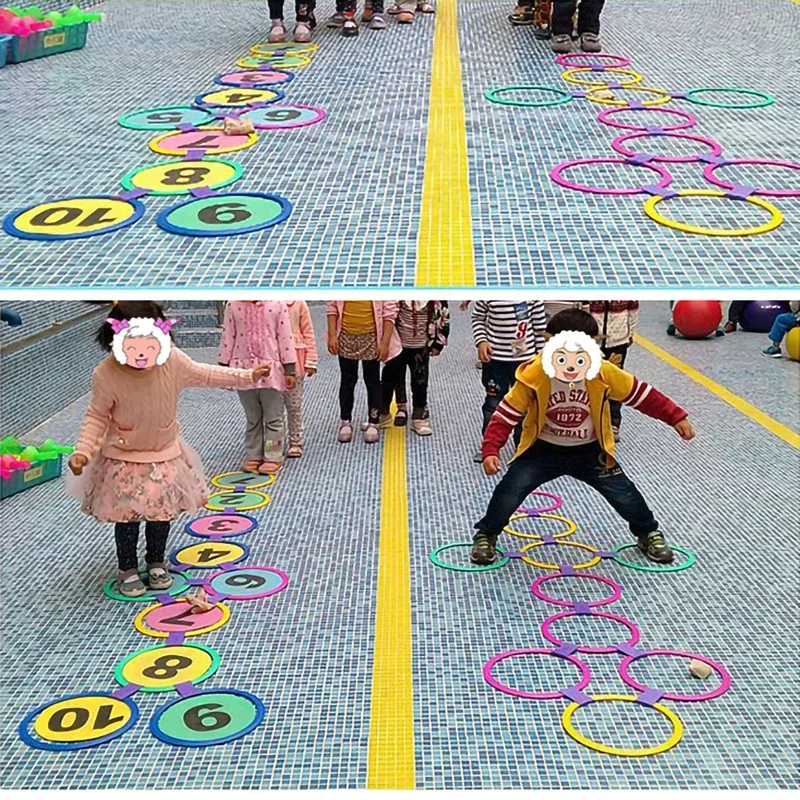 Jeux de plein air pour enfants, grille de saut pour l'éducation précoce et le collage Parent-enfant avec jouets d'anneau d'entraînement pour chevaux de saut