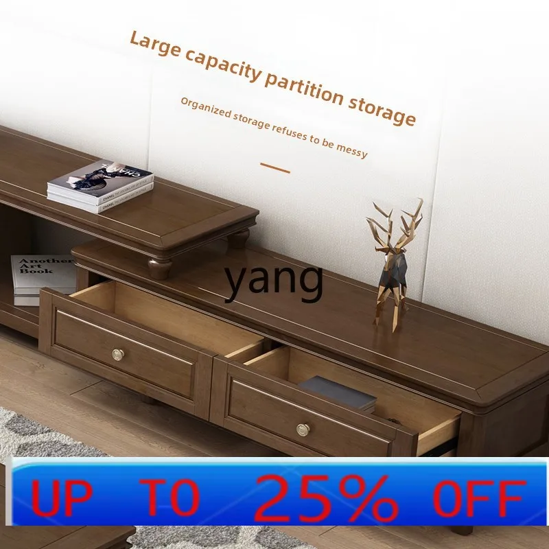 

LMM American country solid wood TV cabinet simple and beautiful style furniture living room simple wooden TV cabinet