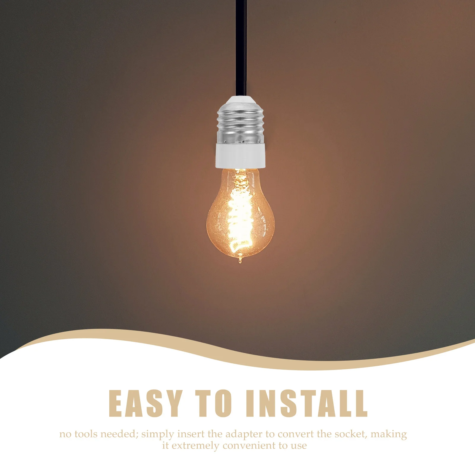 3 قطعة E27 إلى E14 محول مقبس الإضاءة لمبة قاعدة محول سهلة التركيب لا توجد أدوات مطلوبة لقطع غيار غطاء مصباح قلادة #6