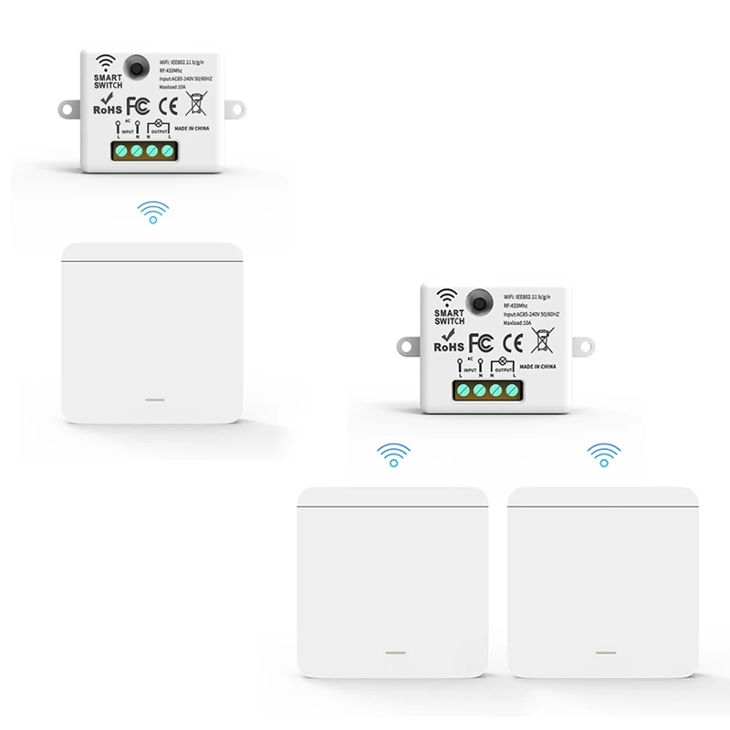 اللاسلكية ضوء الجدار التبديل RF 433Mhz التتابع استقبال مع 2X1 عصابة لوحة التبديل LED التحكم عن بعد لمصباح LED